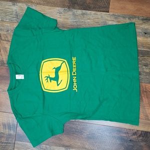 John Deere Green and Yellow Shortsleeve Logo Tee by Anvil, Size Large